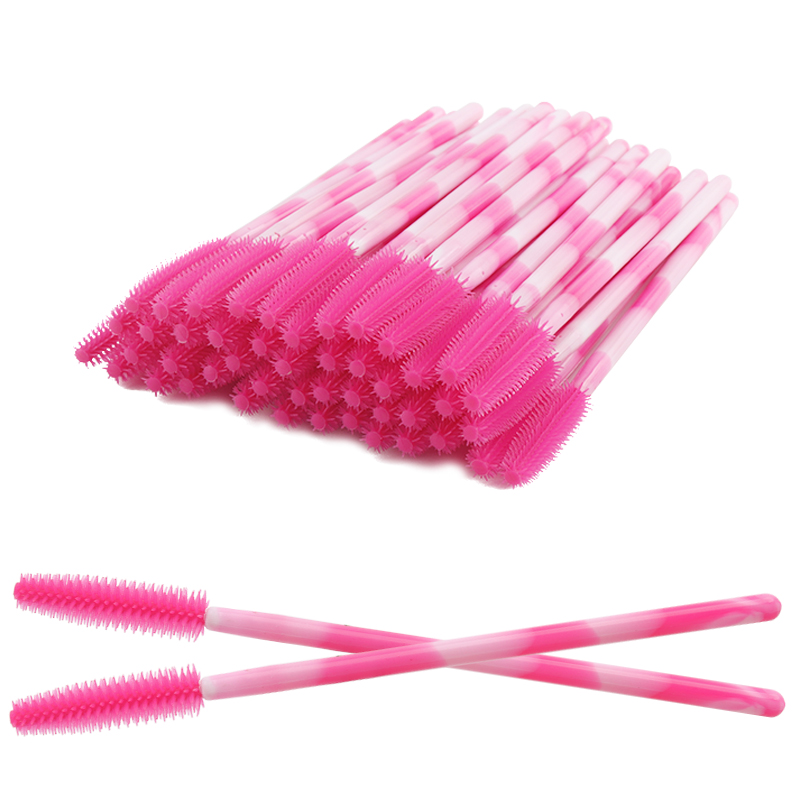 Beauty Makeup Products - 50/100Pcs Disposable Silicone Eyelash Brush Colored