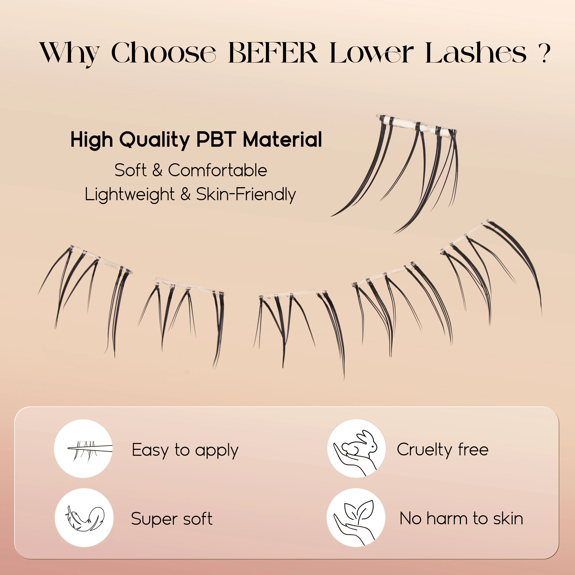Befer No Glue Needed Lower Las - огляд і ціна Eyelash Extension