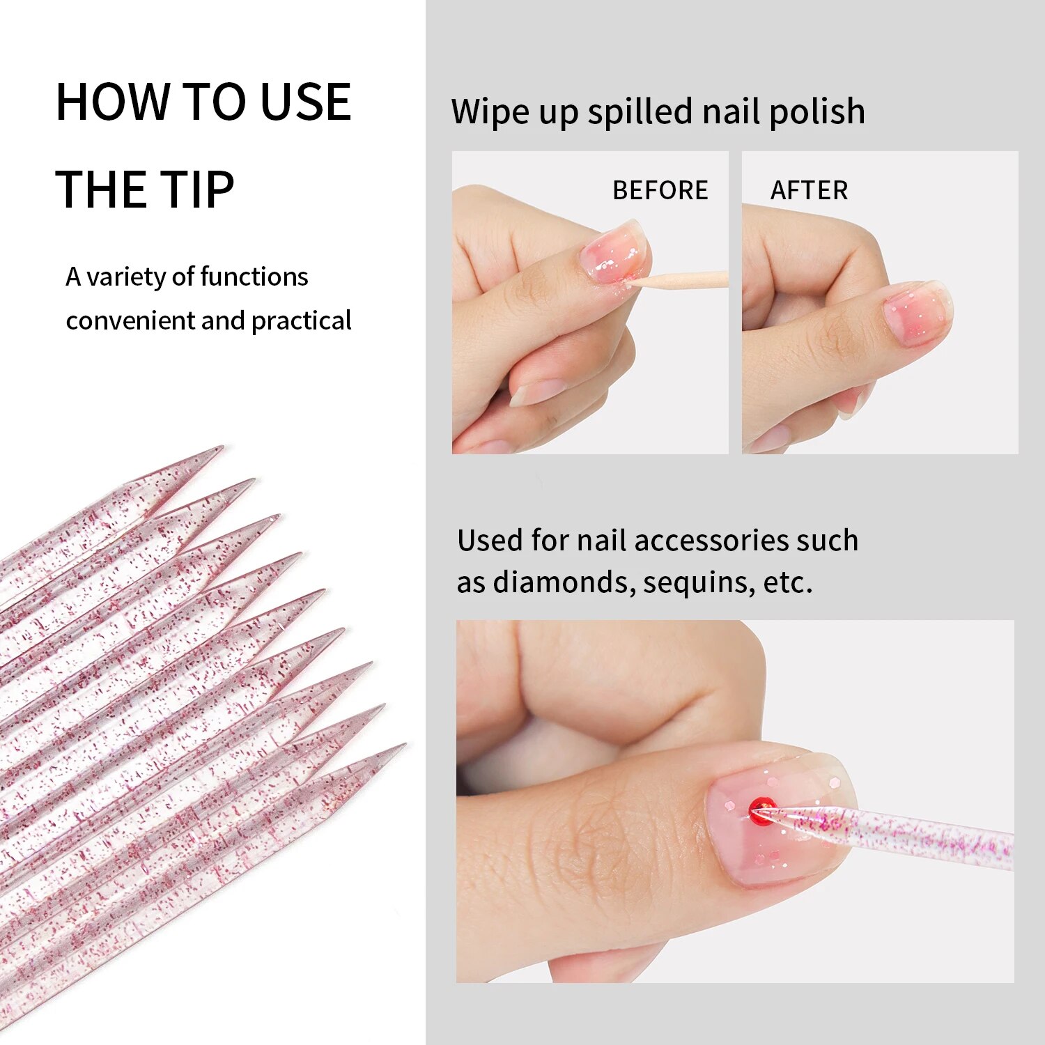 50 Pcs Nail Cuticle Pusher Cry - огляд і ціна Contour Palette Stick