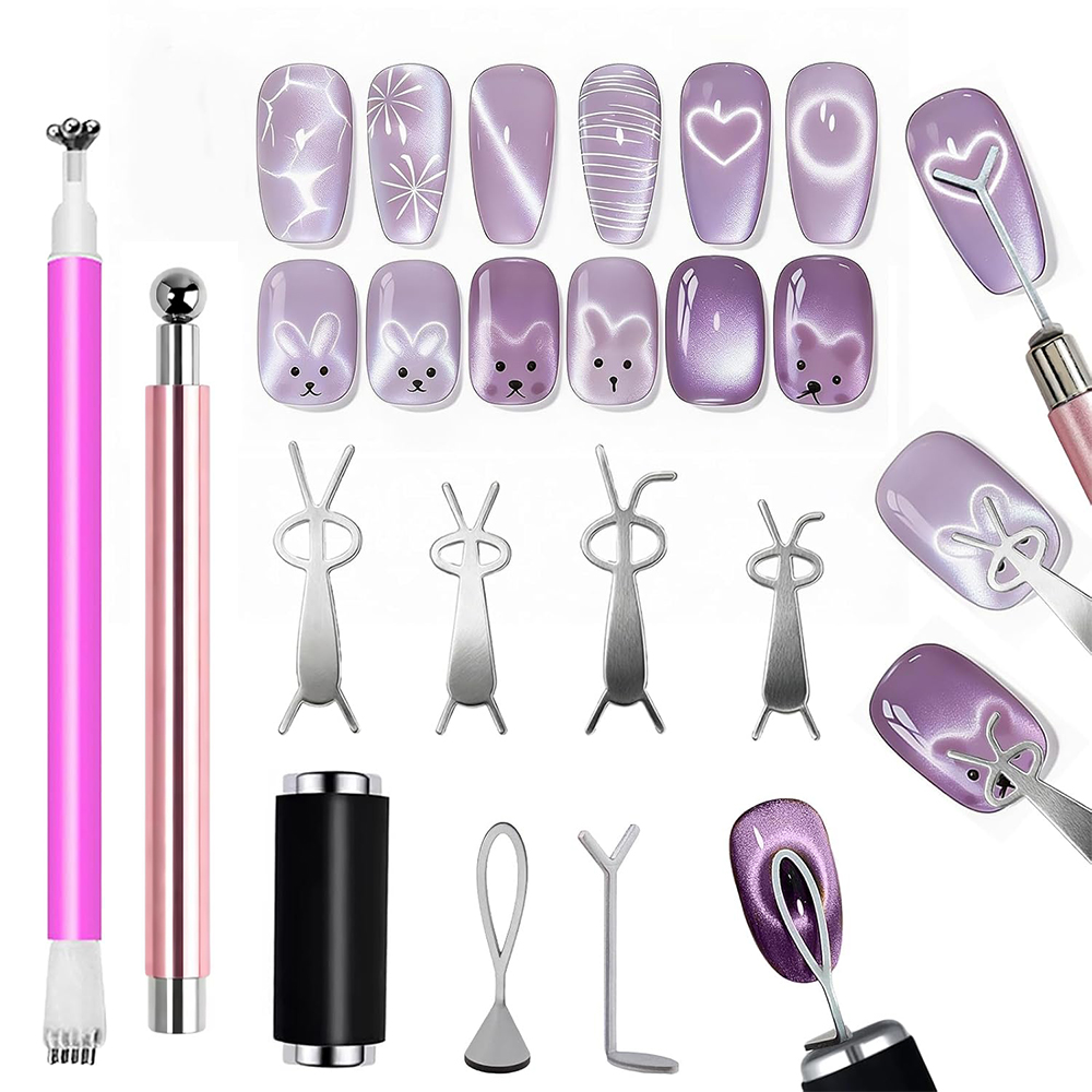 10Pcs Cat Eye Nail Magnet Set  - огляд і ціна Contour Palette Stick