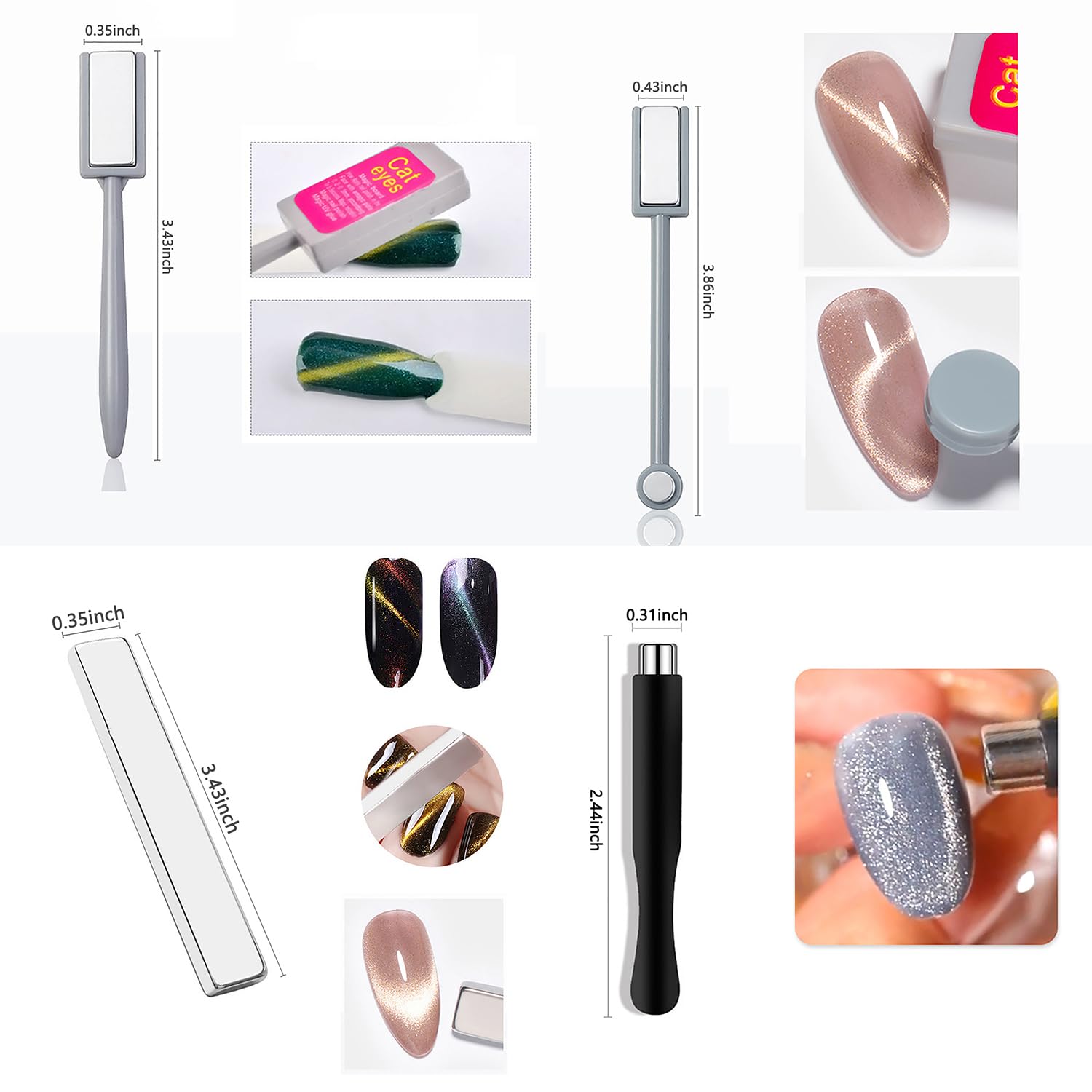 10Pcs Cat Eye Magnet Set Nail  - огляд і ціна Contour Palette Stick