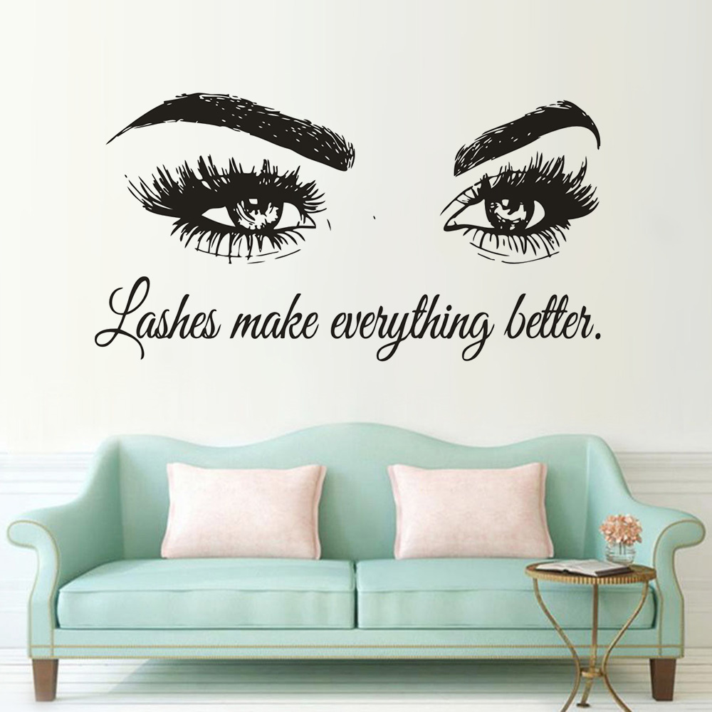Eyelashes Vinyl Wall Decal Bea - огляд і ціна Makeup Is Beauty Quotes
